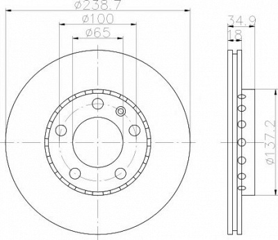 HELLA PAGID 8dd355107651 -  Тормозной диск